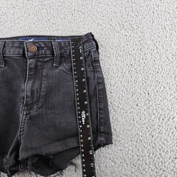 Hollister Shorts Womens 24 Black Curvy High-Rise Jean Distressed Raw Hem‎ Denim - Picture 12 of 16